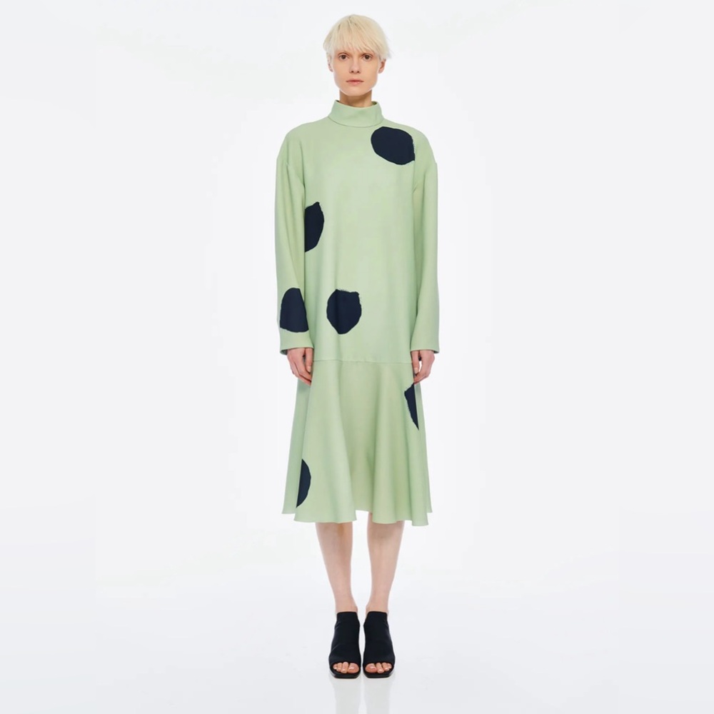 Tibi Size 0 Polka Dot Midi Dress